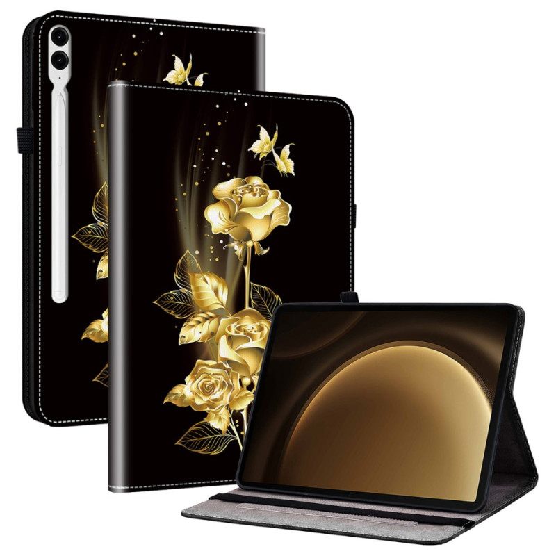 Hoesje Case Samsung Galaxy Tab S10 Plus Telefoonhoesje Gouden Rozen