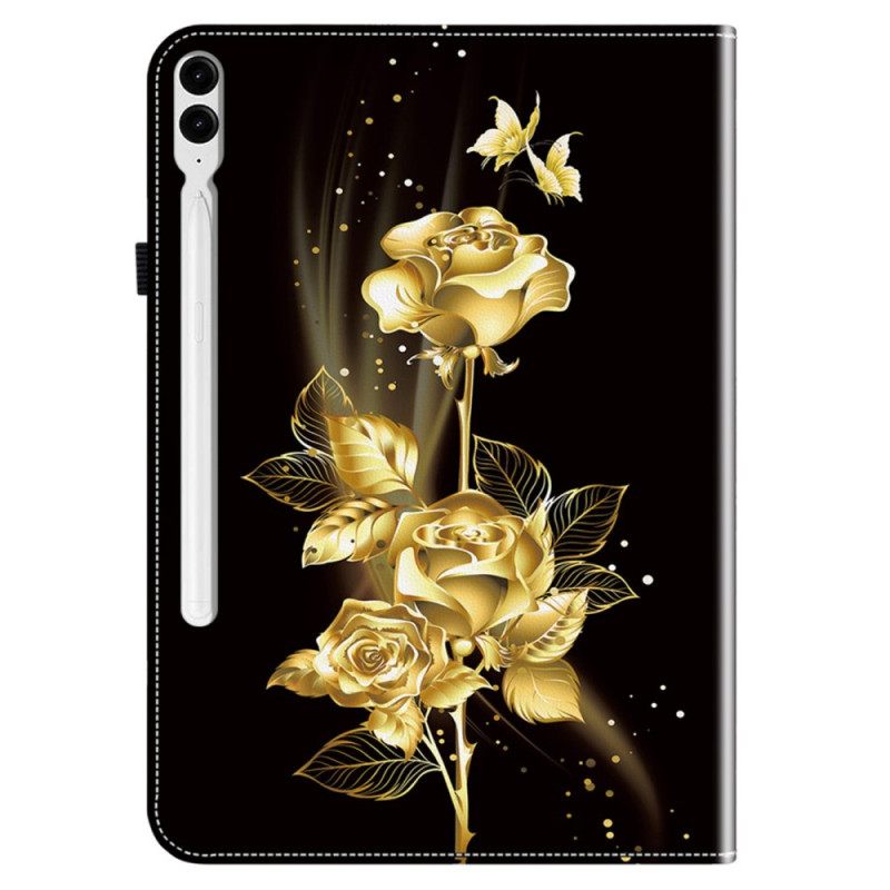 Hoesje Case Samsung Galaxy Tab S10 Plus Telefoonhoesje Gouden Rozen