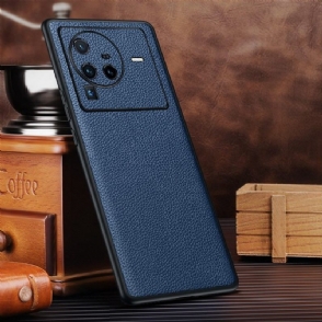 Hoesje voor Vivo X80 Pro Echt Leer Met Nerf