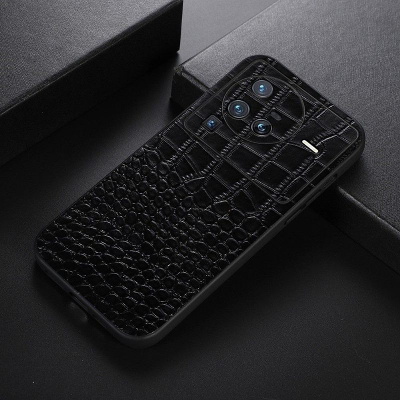 Telefoonhoesje voor Vivo X80 Pro Bescherming Colette Leer Met Krokodilleneffect