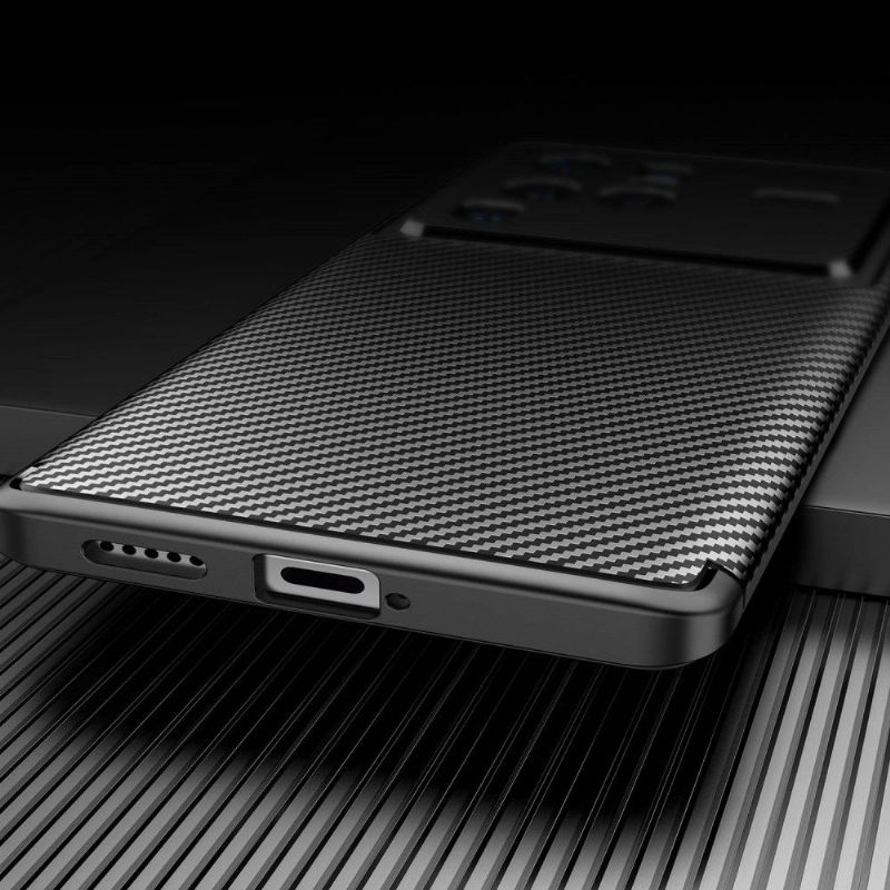 Telefoonhoesje voor Vivo X80 Pro Koolstofvezelstijl