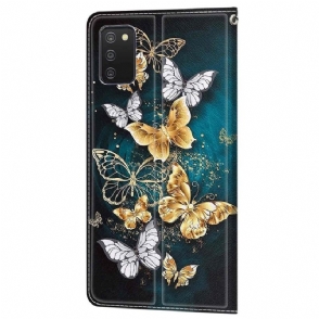 Folio-hoesje voor Samsung Galaxy A03s Anti-fall Vlinders