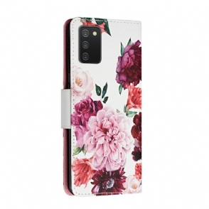 Folio-hoesje voor Samsung Galaxy A03s Pioenbloem