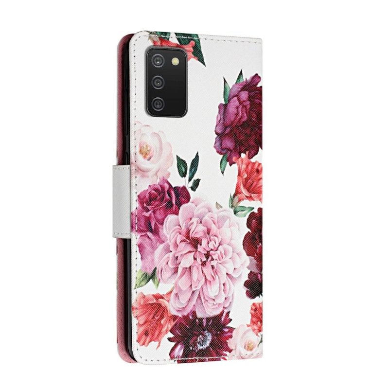 Folio-hoesje voor Samsung Galaxy A03s Pioenbloem