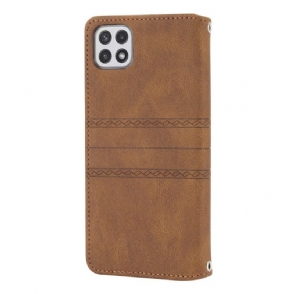 Folio-hoesje voor Samsung Galaxy A22 4G Anti-fall Met Ketting Sofia Leereffect