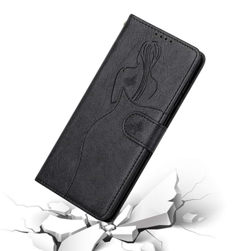 Folio-hoesje voor Samsung Galaxy A22 4G Premium Illustratie Meisje