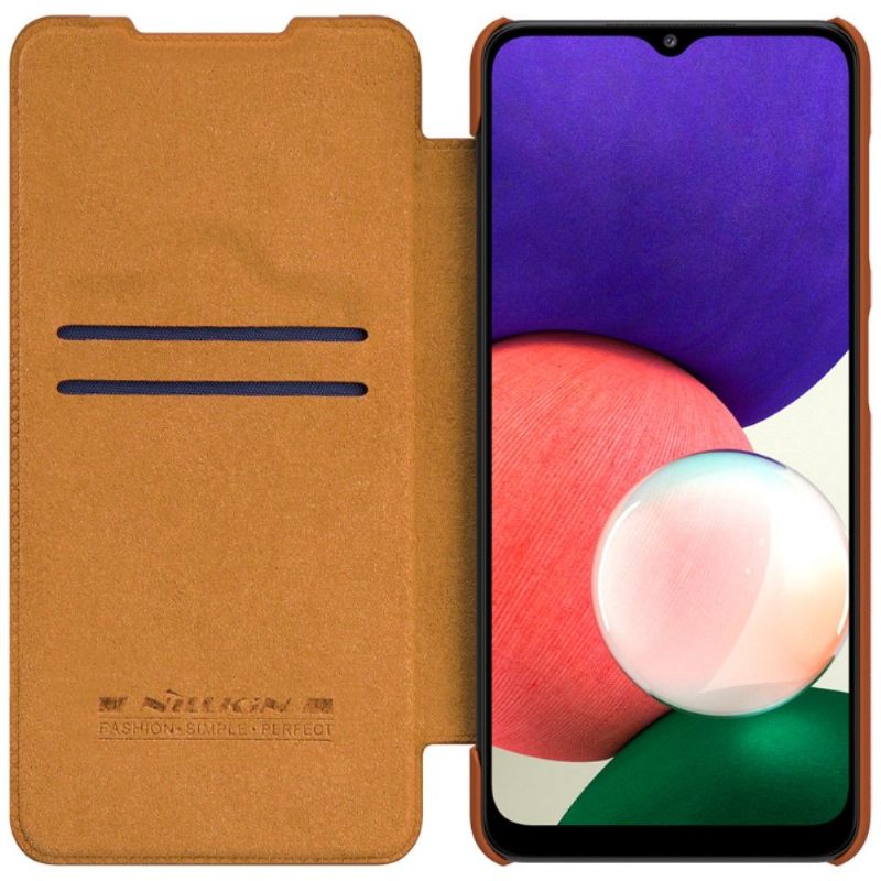 Folio-hoesje voor Samsung Galaxy A22 4G Qin-serie Leereffect