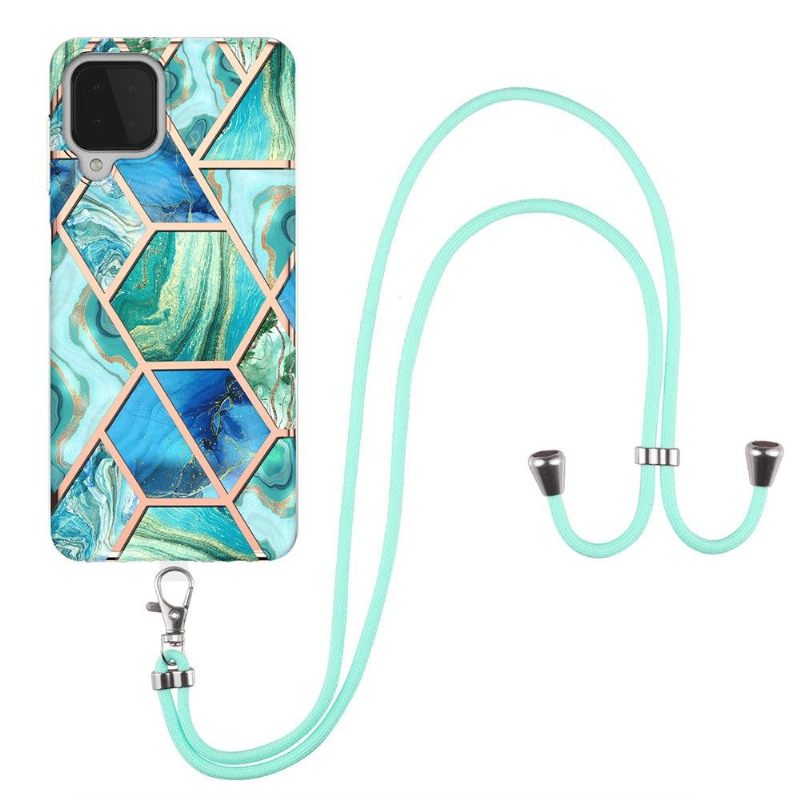 Hoesje voor Samsung Galaxy A22 4G Met Koord Geometrisch