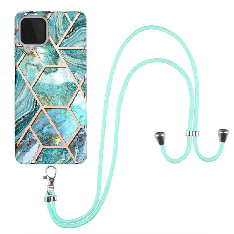Hoesje voor Samsung Galaxy A22 4G Met Koord Geometrisch