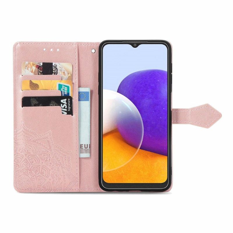 Leren Hoesje voor Samsung Galaxy A22 4G Bescherming Reliëf-mandala