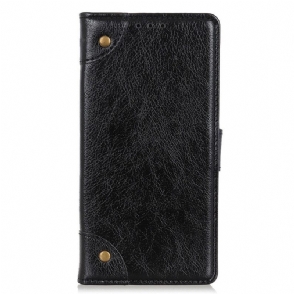 Leren Hoesje voor OnePlus 10T 5G Stijl Nappa Lederen Vintage Klinknagels