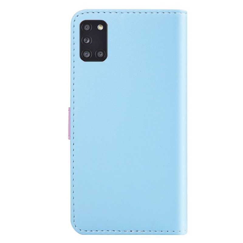 Folio-hoesje voor Samsung Galaxy A31 Anti-fall Driekleurig Kunstleer Stiksel