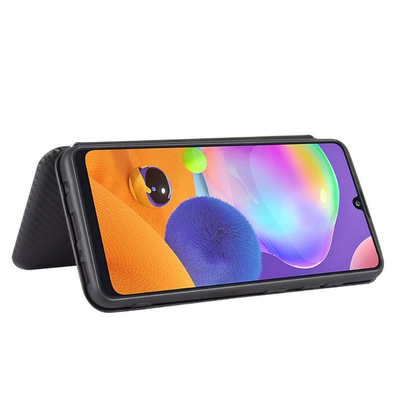 Folio-hoesje voor Samsung Galaxy A31 Koolstofvezeleffect