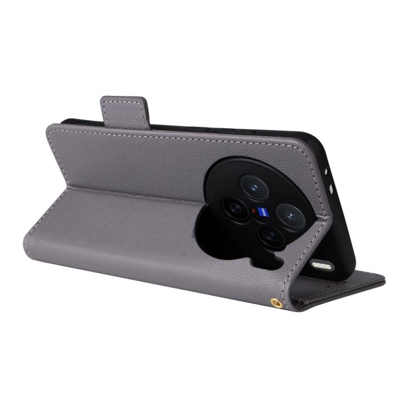 Flip Case Leren Vivo X200 Kunstleer Met Bandje