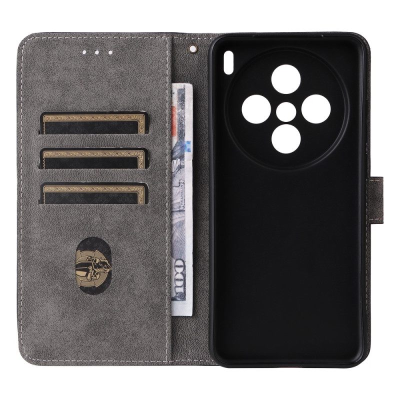 Folio-hoesje Vivo X200 Telefoonhoesje Suède-effect Met Bandje