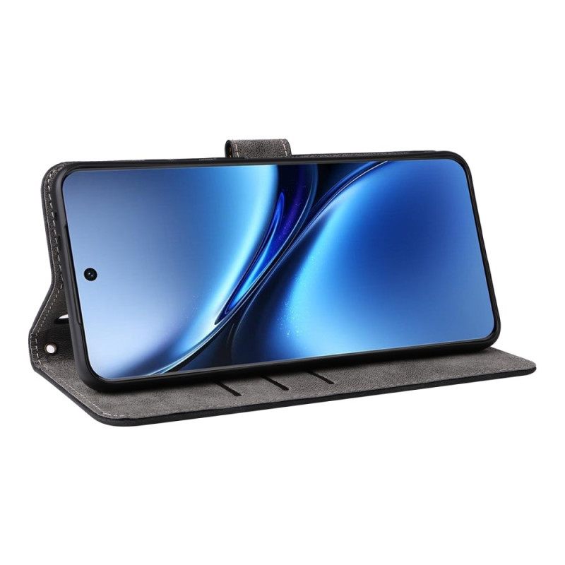 Folio-hoesje Vivo X200 Telefoonhoesje Suède-effect Met Bandje