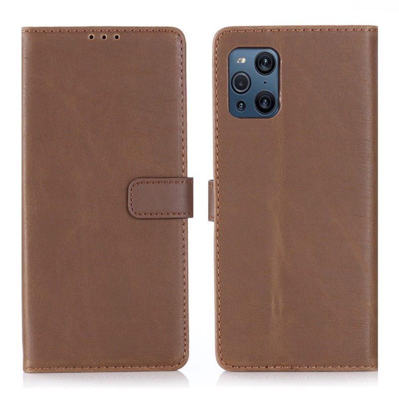 Cover voor Oppo Find X3 Pro Folio-hoesje Retro Kunstleer Folio