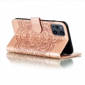 Flip Case voor Oppo Find X3 Pro Enkele Mandala