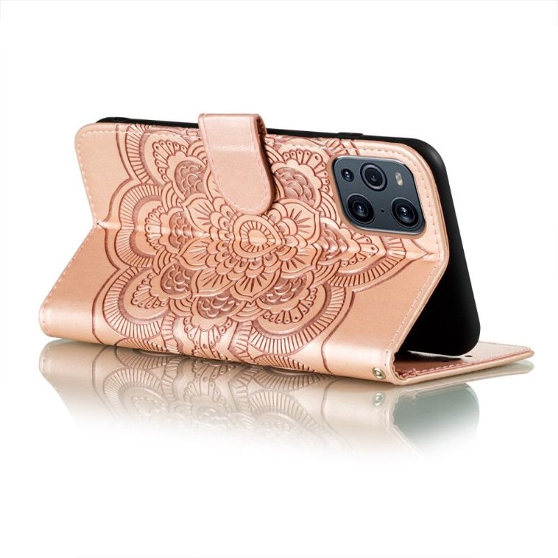 Flip Case voor Oppo Find X3 Pro Enkele Mandala