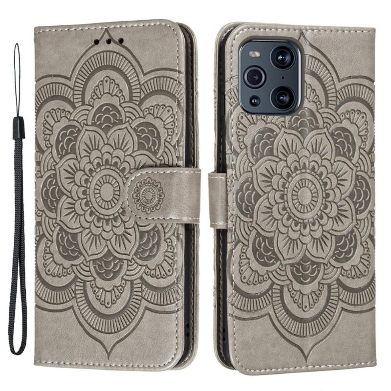 Flip Case voor Oppo Find X3 Pro Enkele Mandala