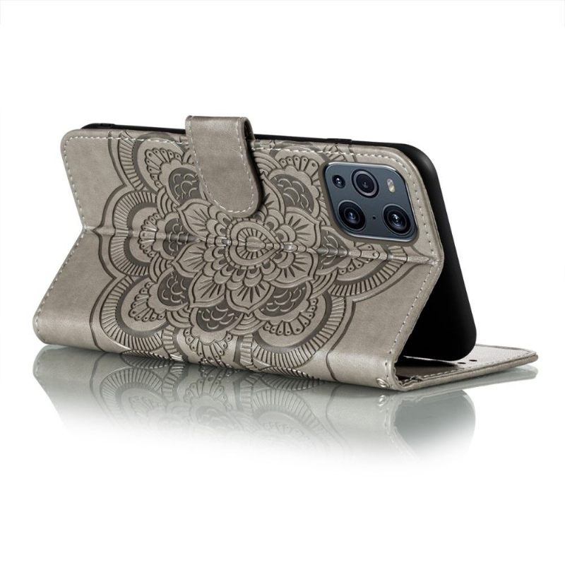 Flip Case voor Oppo Find X3 Pro Enkele Mandala
