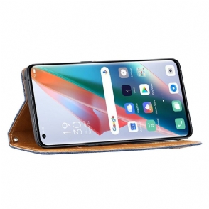 Folio-hoesje voor Oppo Find X3 Pro Anti-fall Canvaseffect Oxford