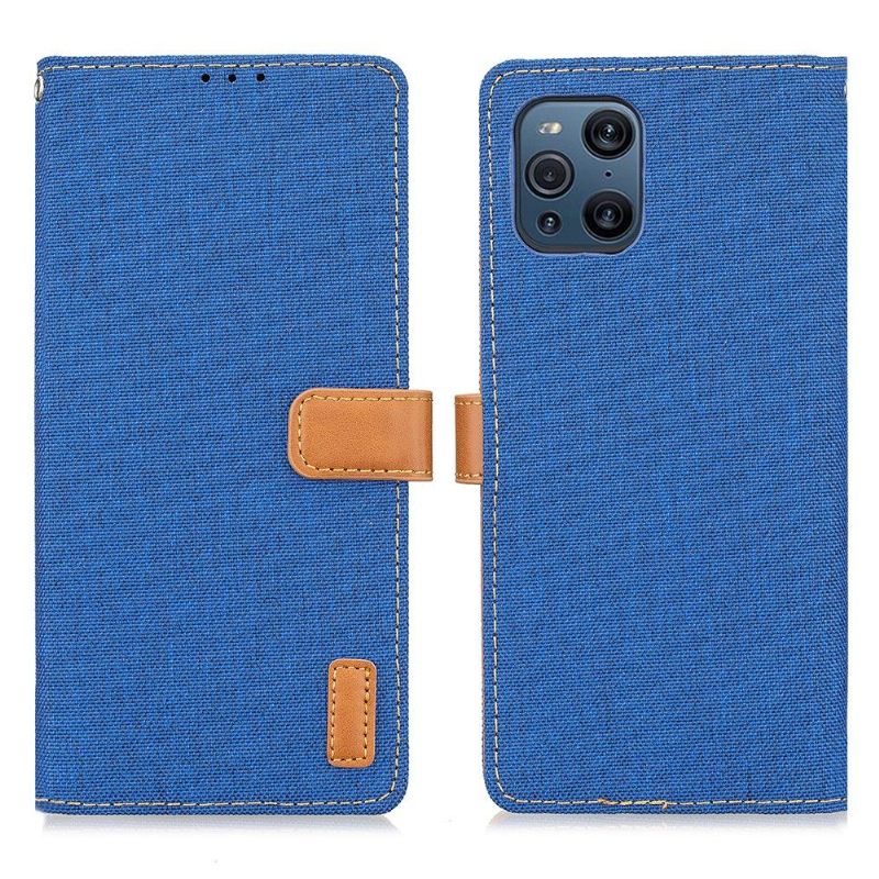 Folio-hoesje voor Oppo Find X3 Pro Anti-fall Canvaseffect Oxford