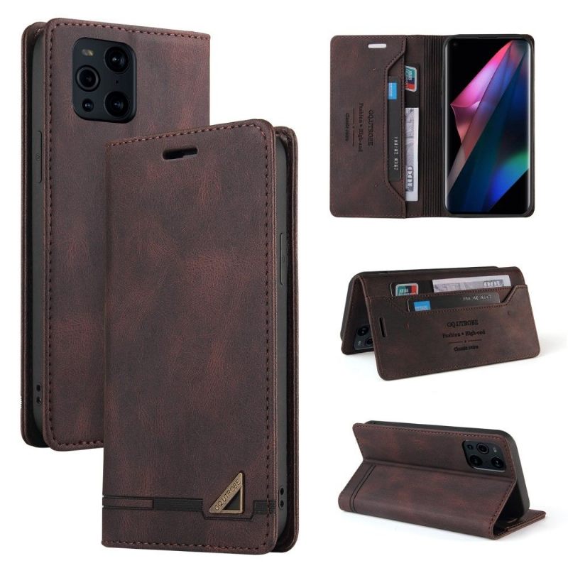 Folio-hoesje voor Oppo Find X3 Pro Gq.utrobe Kunstleer Retro