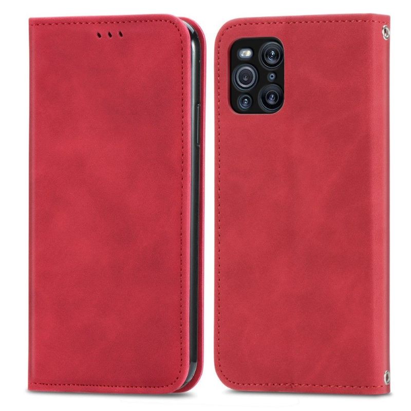 Folio-hoesje voor Oppo Find X3 Pro Zakelijk Retro