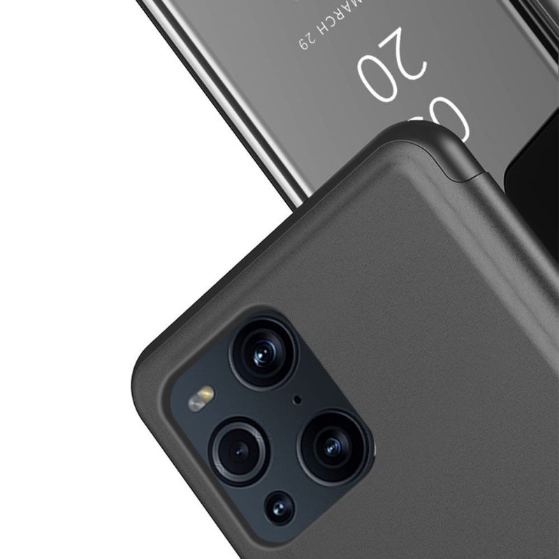 Hoesje voor Oppo Find X3 Pro Anti-fall Folio-hoesje Spiegeleffect