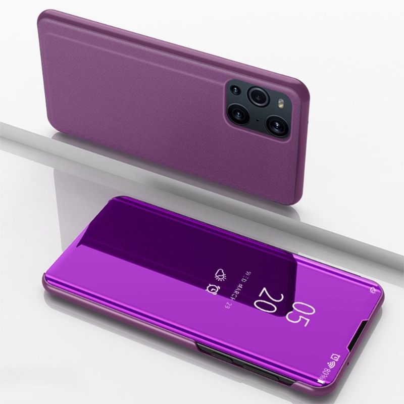 Hoesje voor Oppo Find X3 Pro Anti-fall Folio-hoesje Spiegeleffect