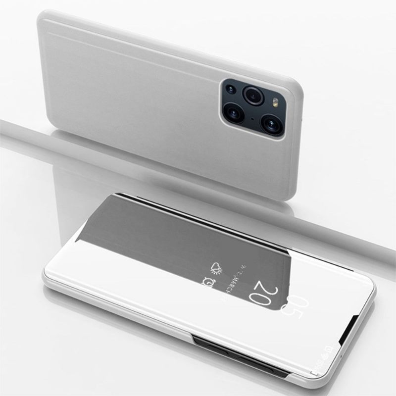 Hoesje voor Oppo Find X3 Pro Anti-fall Folio-hoesje Spiegeleffect