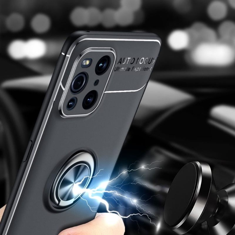 Hoesje voor Oppo Find X3 Pro Anti-fall Siliconen Met Roterende Ondersteuning