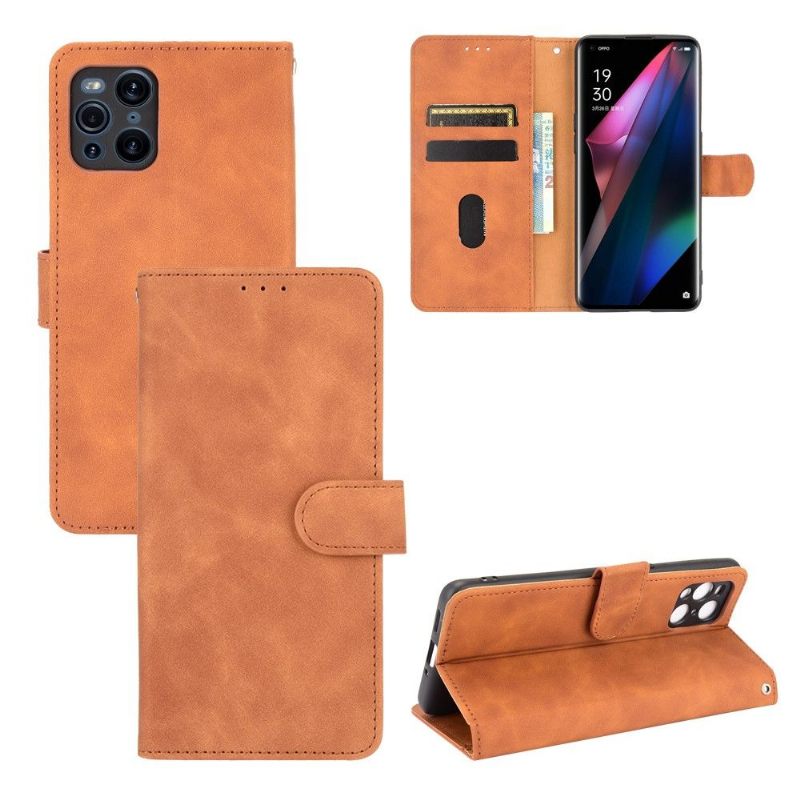 Leren Hoesje voor Oppo Find X3 Pro Zachte Aanraking