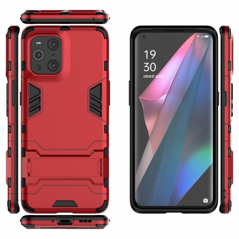 Telefoonhoesje voor Oppo Find X3 Pro Bescherming Cool Guard Met Geïntegreerde Stand