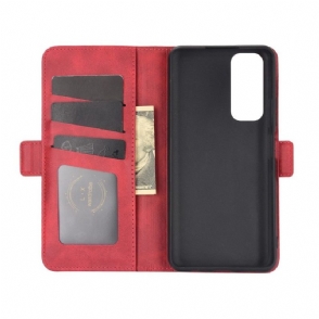 Cover voor Huawei P Smart 2021 Portemonnee Leren Mat Leereffect