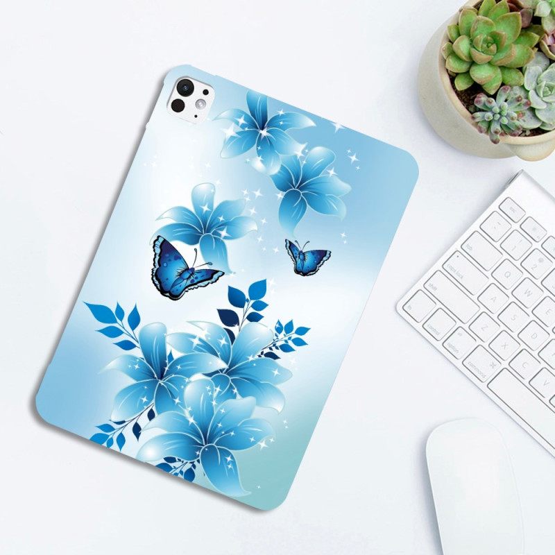 Cover Hoesje iPad Pro 13 (2025) Telefoonhoesje Blauwe Vlinders