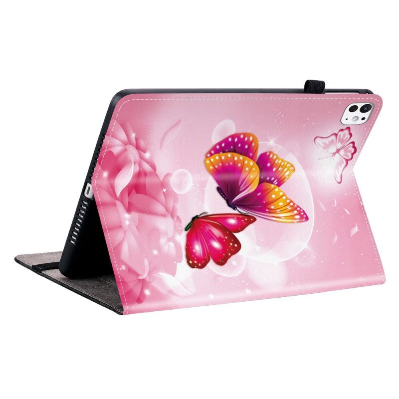 Cover iPad Pro 13 (2025) Roze Vlinders