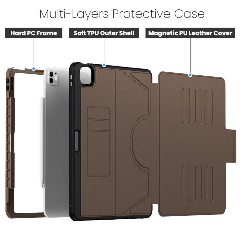 Cover iPad Pro 13 (2025) U-vormige Standaard En Kaarthouder Bescherming Hoesje