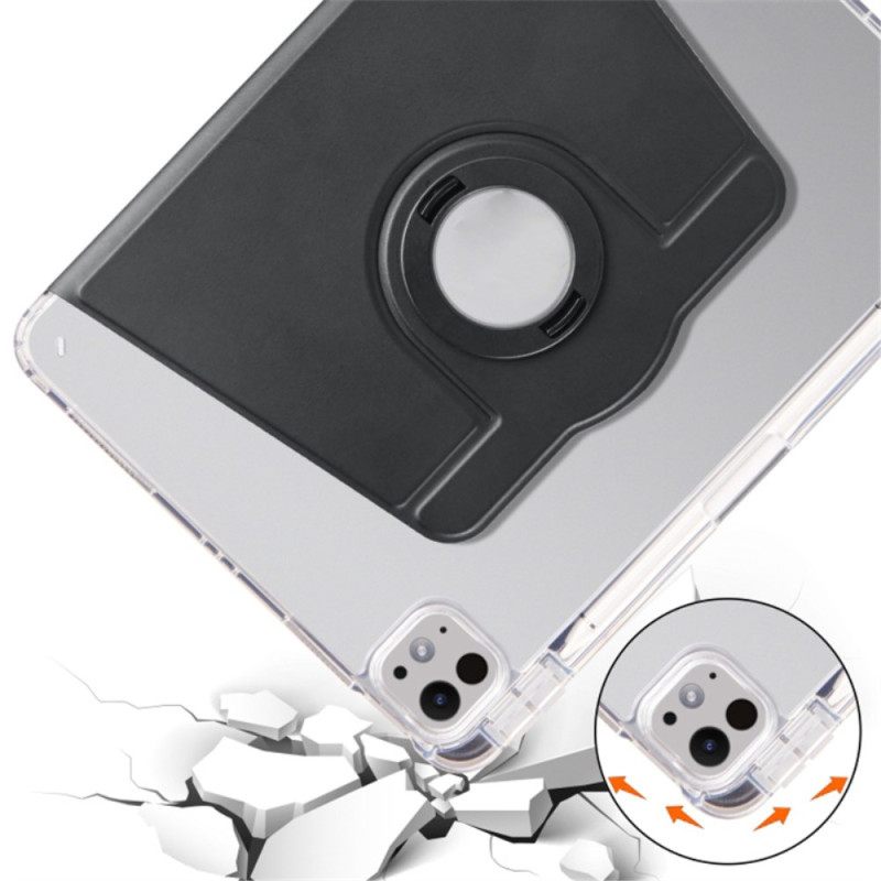 Cover Voor iPad Pro 13 (2025) Draaibare Standaard En Afneembare Transparante Achterkant
