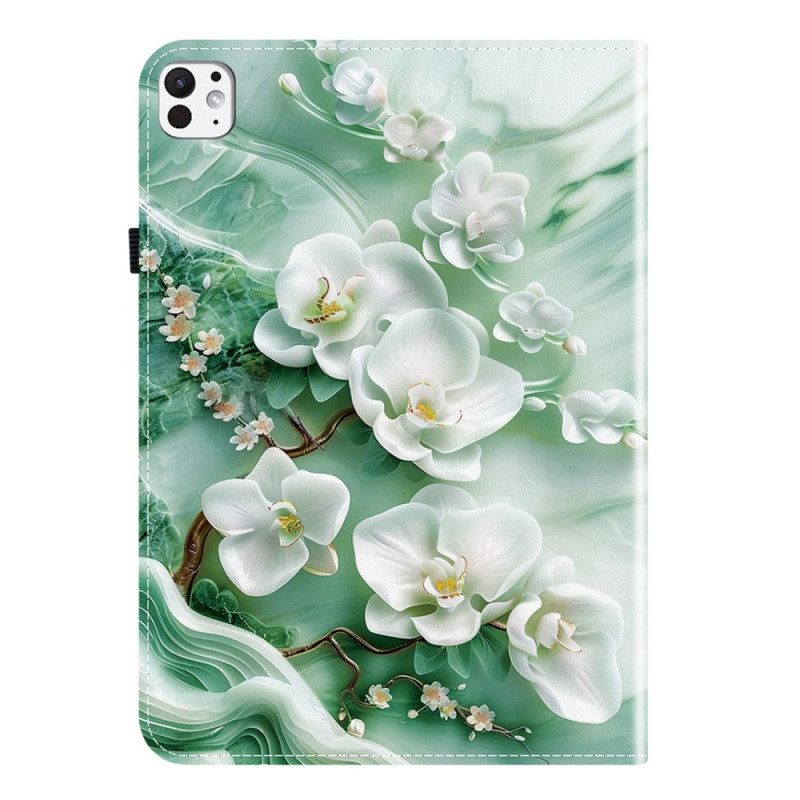 Cover Voor iPad Pro 13 (2025) Jadebloemen