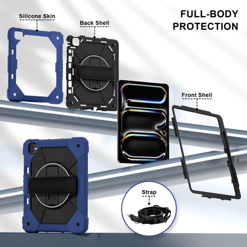 Hoesje iPad Pro 13 (2025) Handriem En Schouderband Bescherming Hoesje