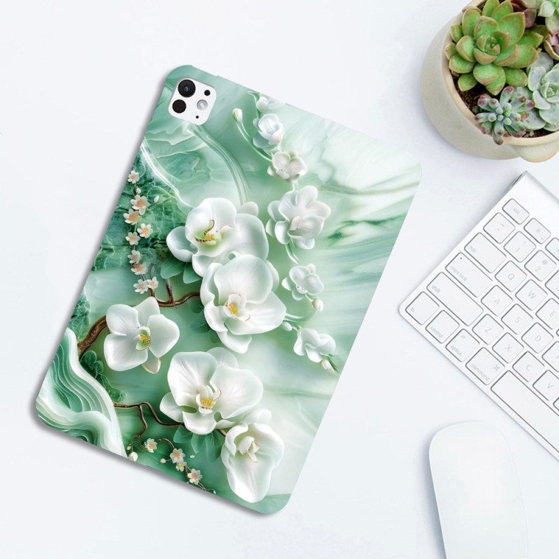 Hoesje iPad Pro 13 (2025) Jadebloemen