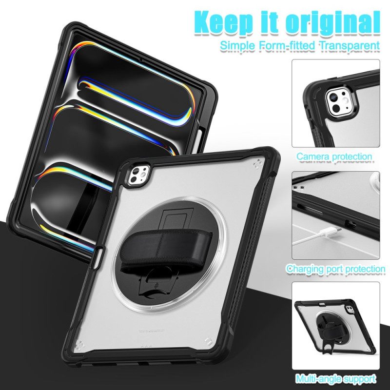 Hoesje iPad Pro 13 (2025) Standaard En Draaibare Handriem Bescherming Hoesje