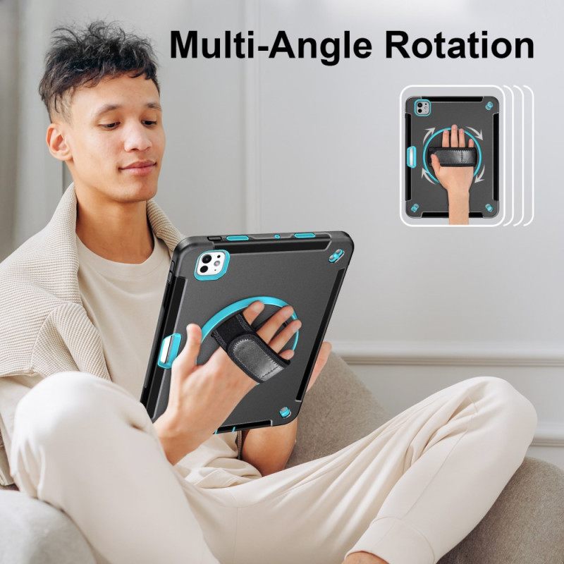 Hoesje iPad Pro 13 (2025) Stevige Ringhouder En Schouderriem