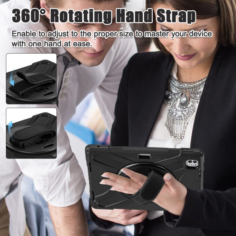 Hoesje iPad Pro 13 (2025) Stylushouder En Schouderriem Bescherming Hoesje