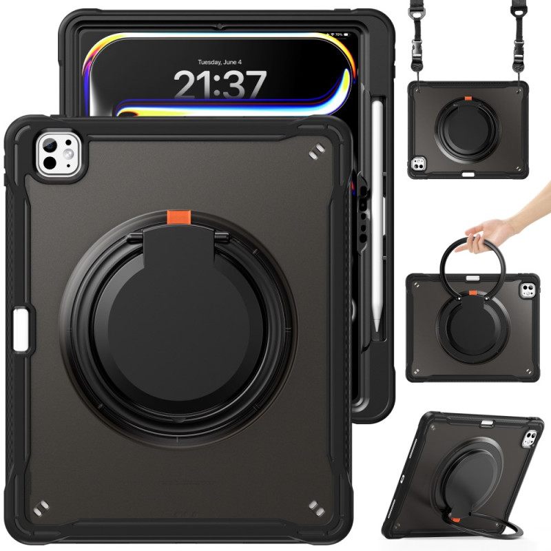 Hoesje Voor iPad Pro 13 (2025) Draaibare Standaard En Schouderriem