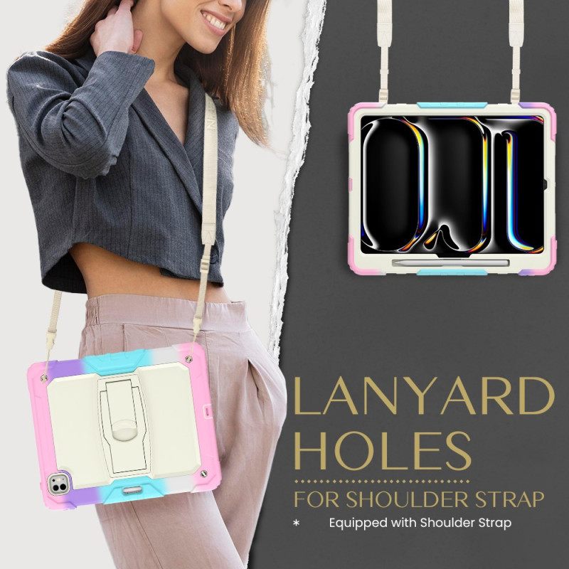 Hoesje Voor iPad Pro 13 (2025) Robuust Met Pennenhouder En Schouderriem