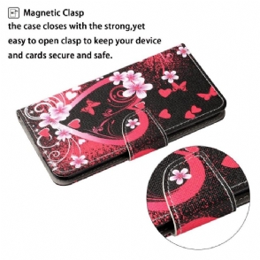 Folio-hoesje voor Xiaomi Redmi Note 9S / Redmi Note 9 Pro Bloemen Hart