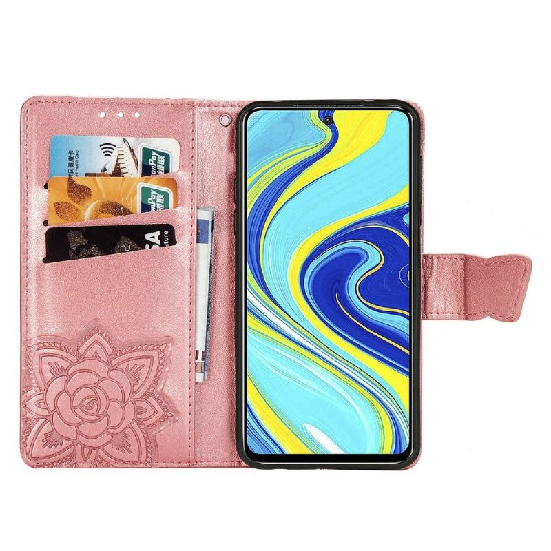 Folio-hoesje voor Xiaomi Redmi Note 9S / Redmi Note 9 Pro Vlinder Met Reliëf